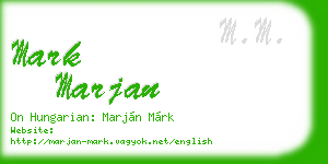 mark marjan business card