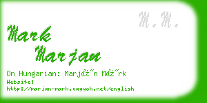mark marjan business card